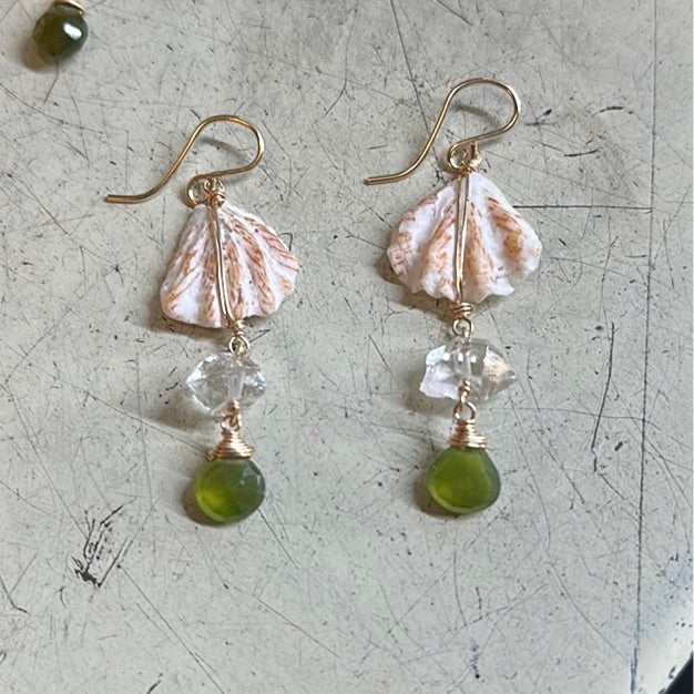 Sea Shell and Stone Earring