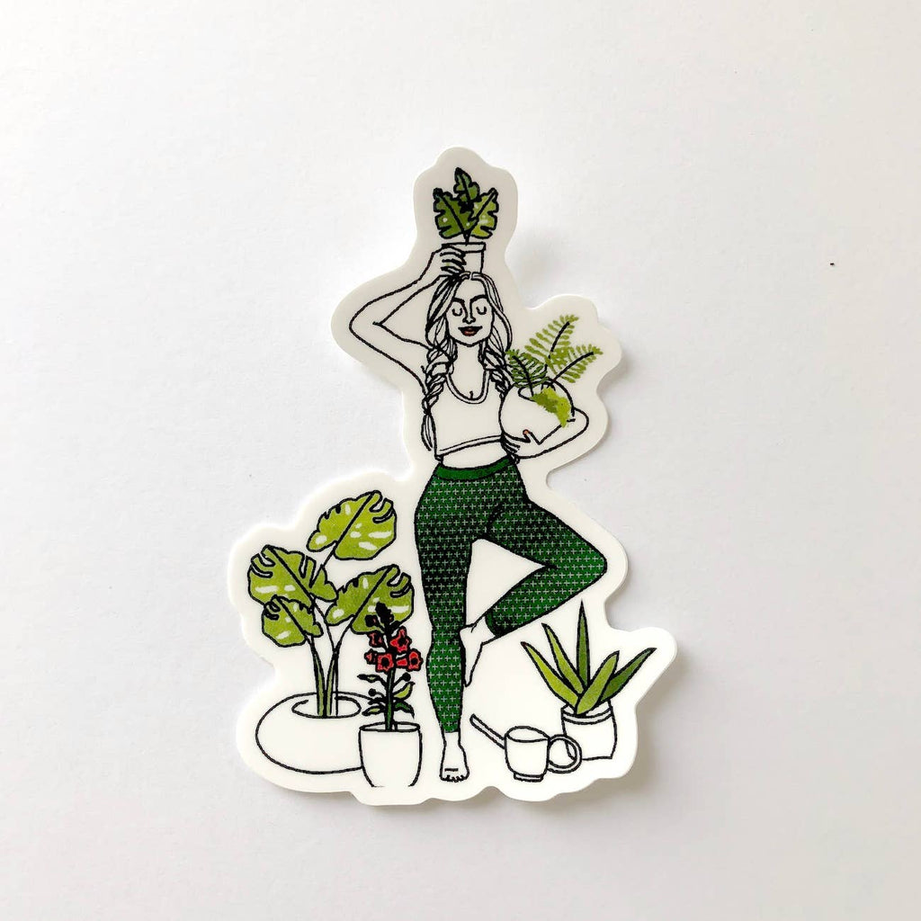Rad Woman (Yoga+Plants) Sticker