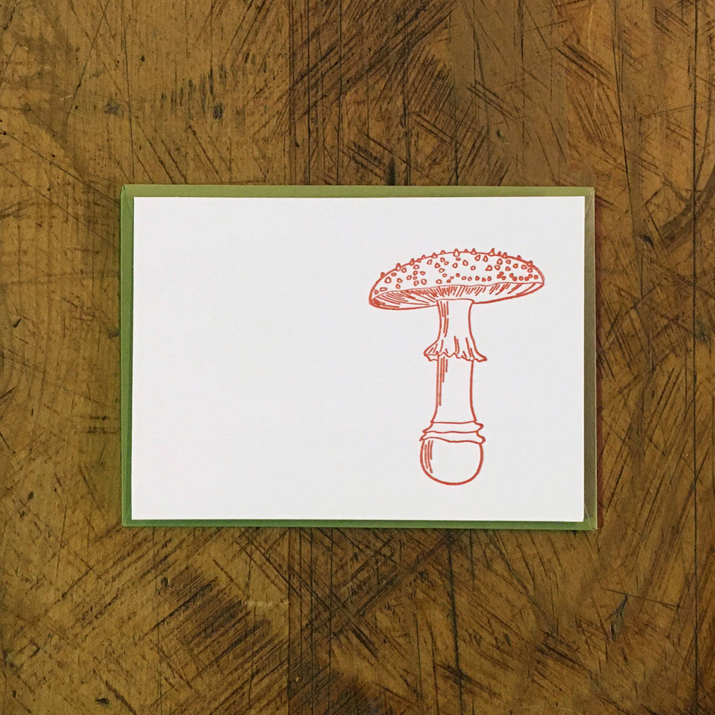 Mushroom Letterpress Mini Gift Card