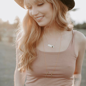 Wrapped Stone Bar Necklace