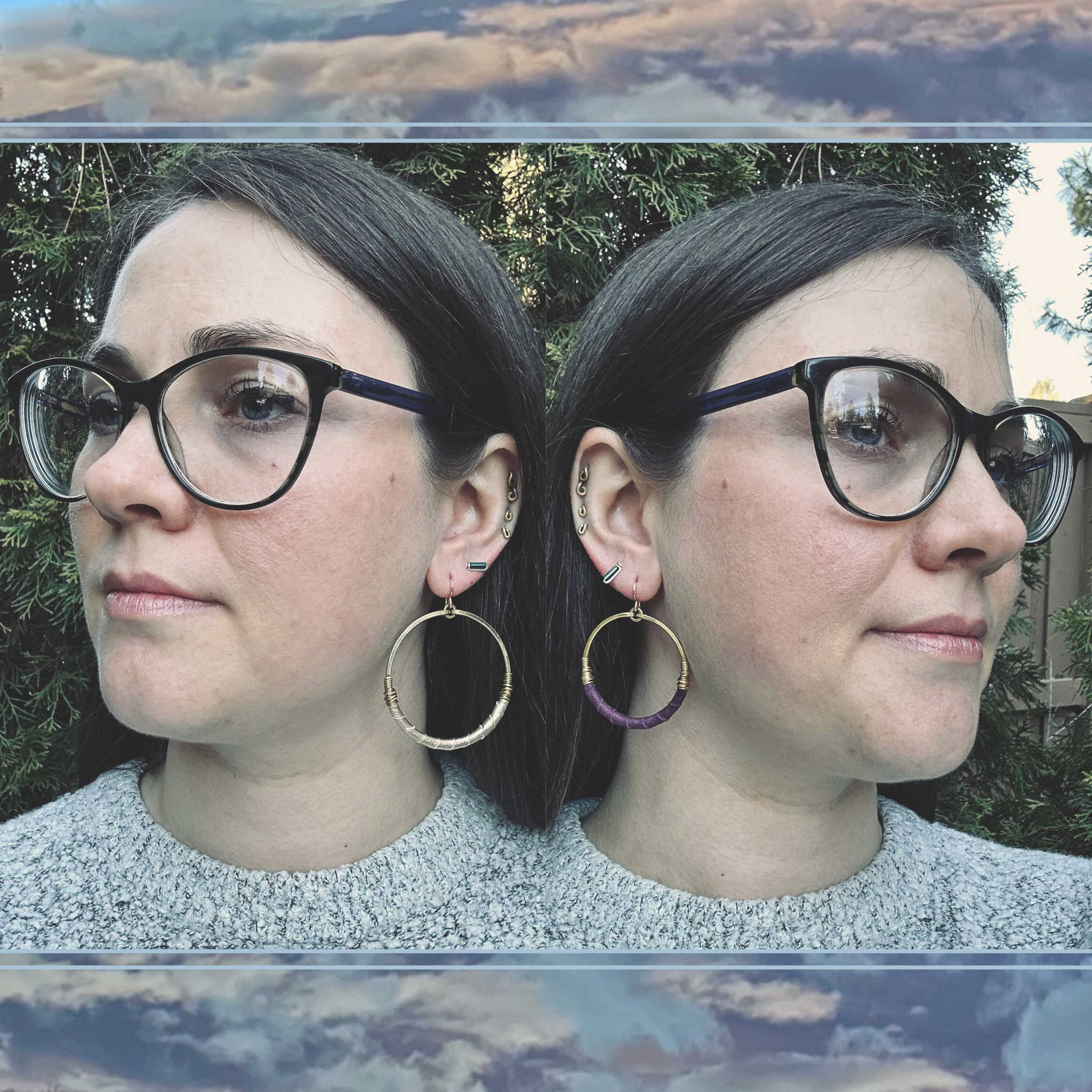 Medium Leather Hoops
