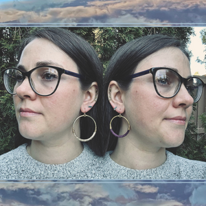Medium Leather Hoops