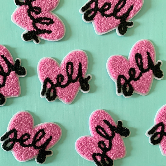 Self-love heart chenille iron-on patch