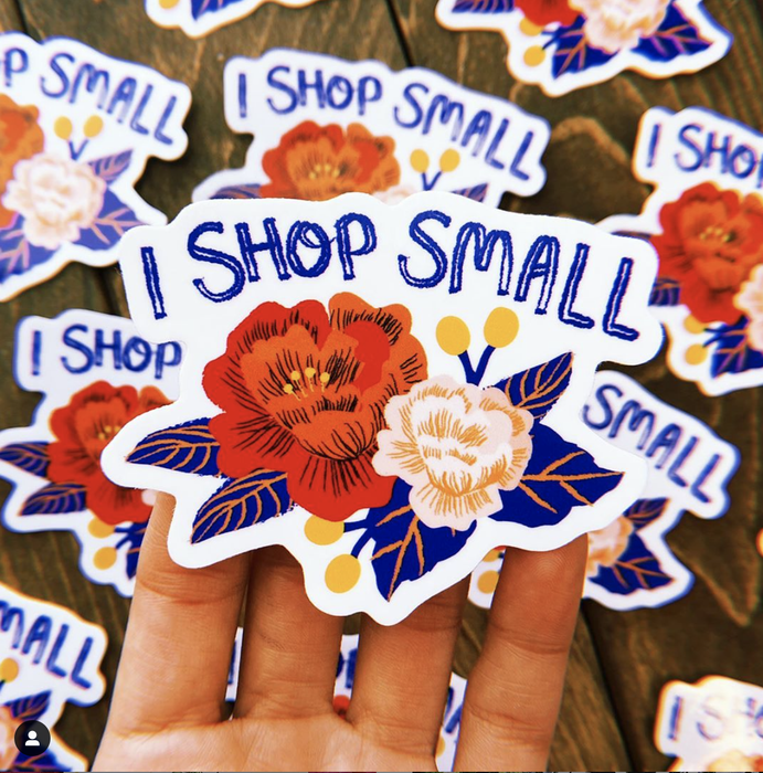 I Shop Small Sticker