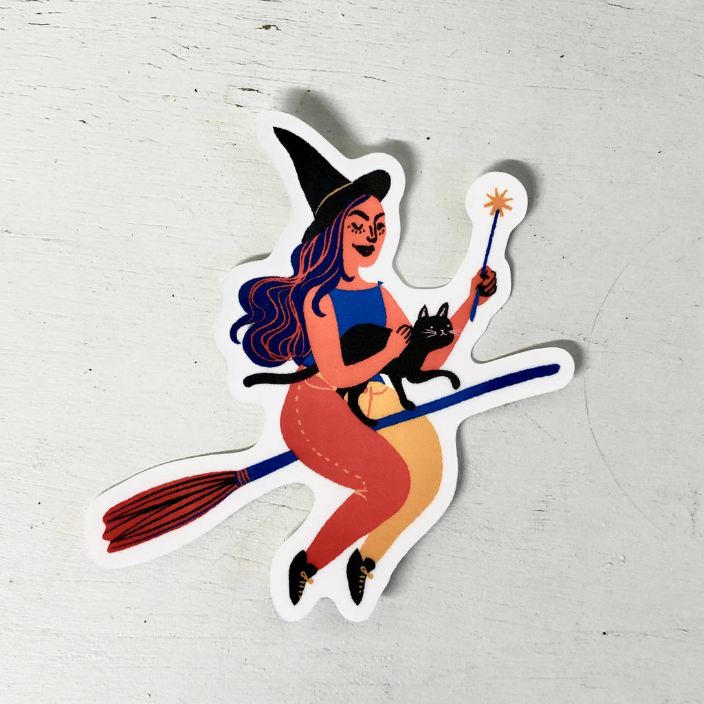 Flying Witch Sticker