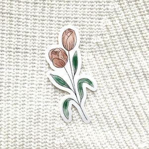 Watercolor Tulips Sticker 3.5x3in.