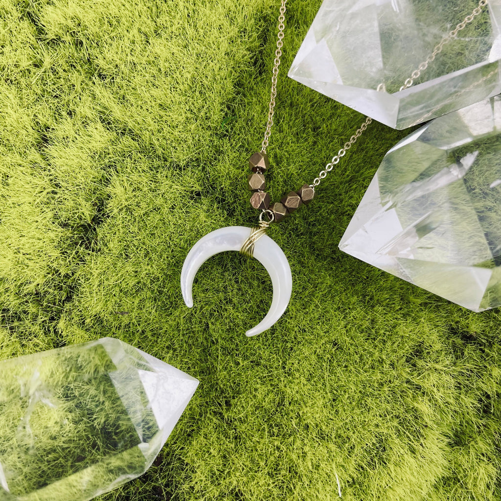Mother of Pearl Crescent Necklace
