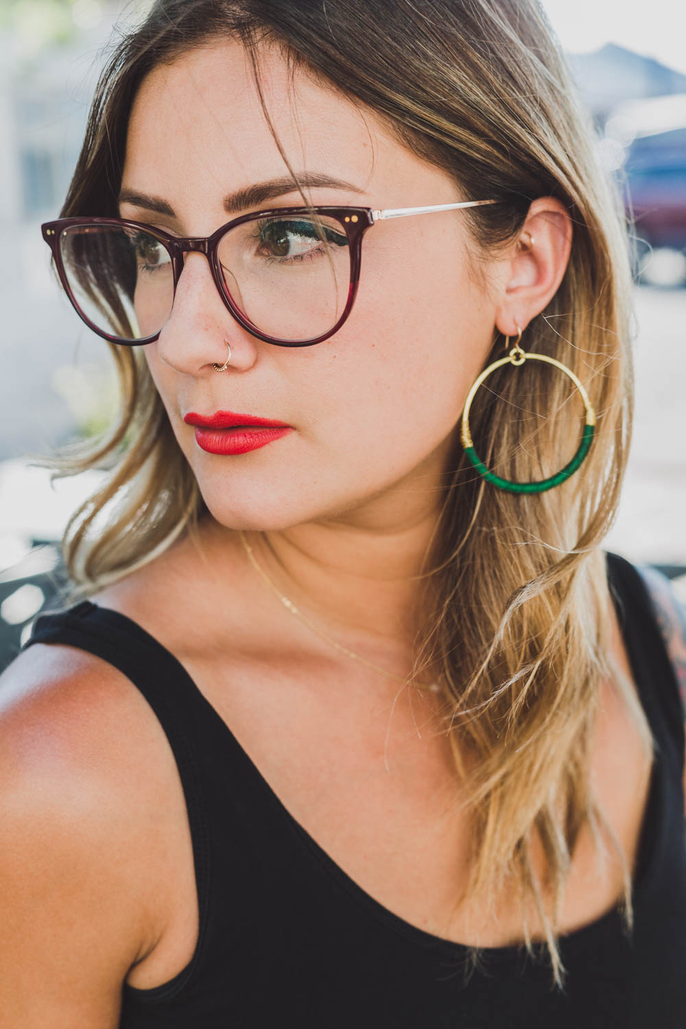 Leather Hoops
