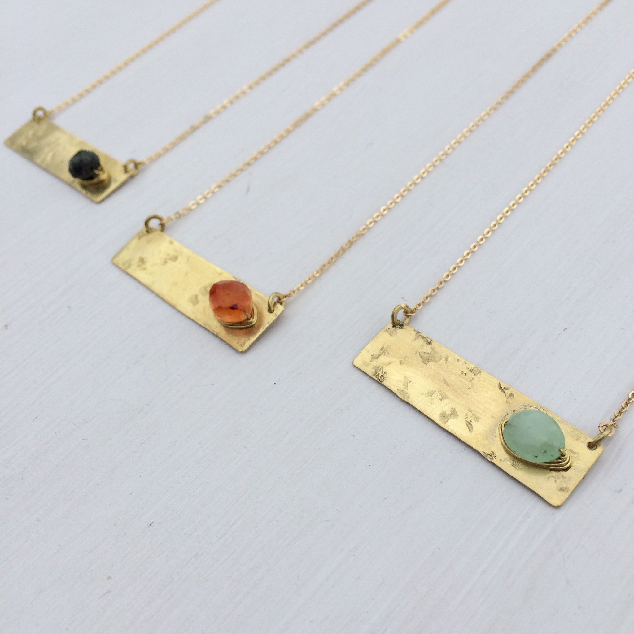 Wrapped Stone Bar Necklace