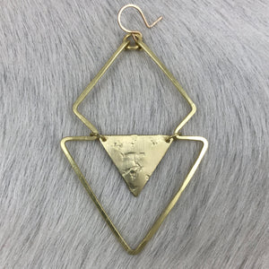 Large Triangle and Dagger Earring