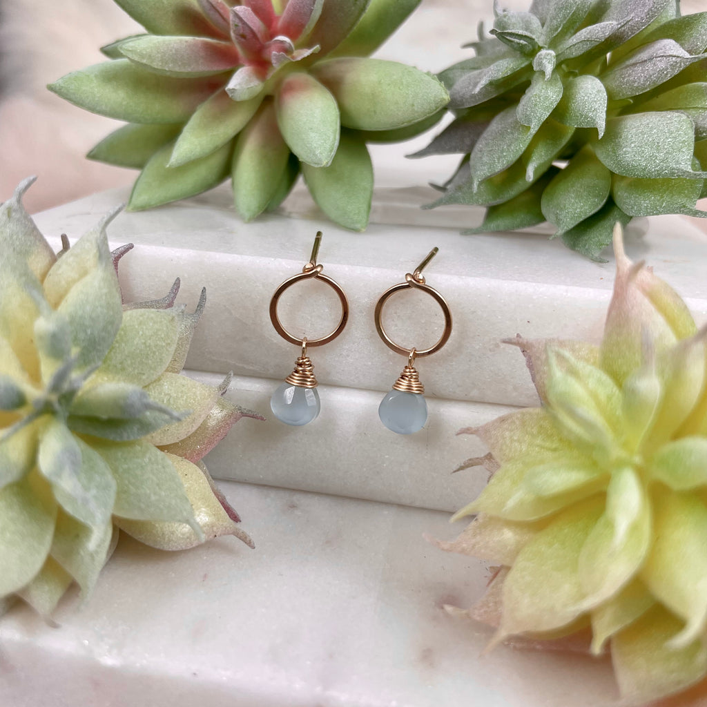 Stone Drop Post Earring