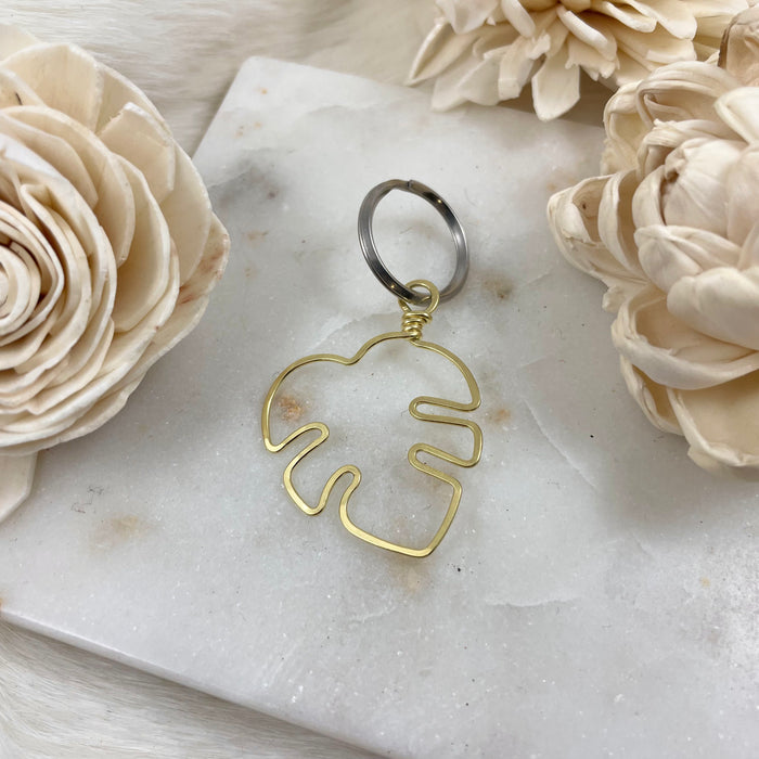 Monstera Keychain