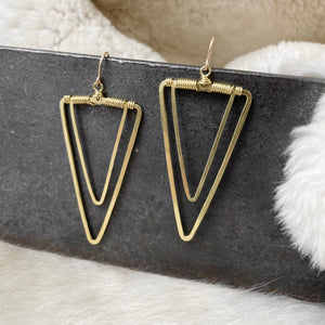 Double Thin Triangle Earring