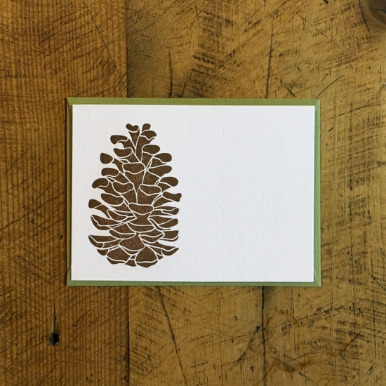 Pine Cone Letterpress Mini Gift Card